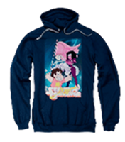 STEVEN UNIVERSE CRYSTAL GEM FLAG ADULT NAVY HOODIE