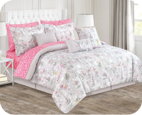 10pc. Roses Reversible Bedding Set